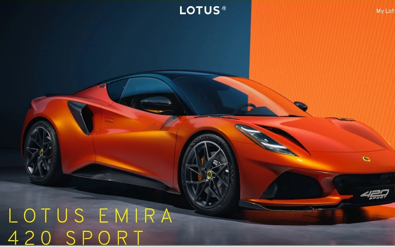 Home de Lotus Cars Argentina con el Emira 420 Sport