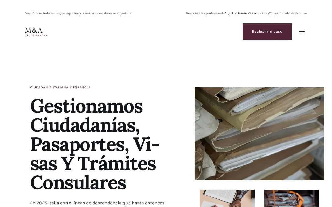 Home de MYA Ciudadanías
